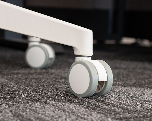 close up shot of the align chairs casters or wheels